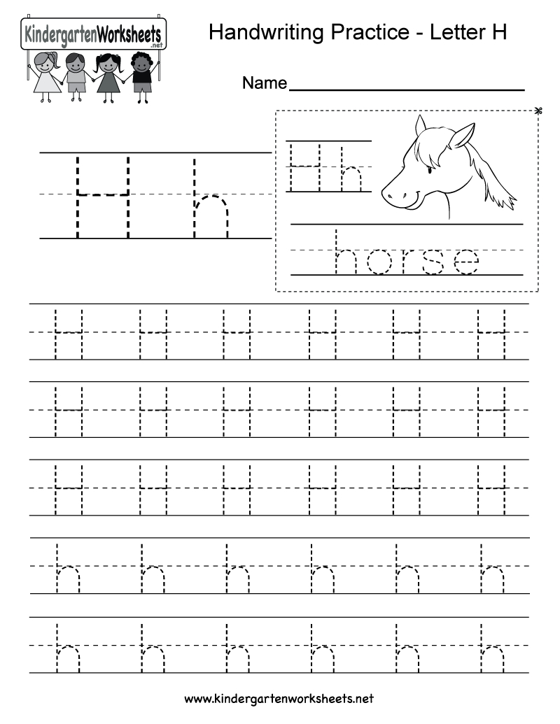 Kids Orksheets Letter H Riting Practice Orksheet Free throughout Tracing Letter H Worksheets Preschoolers