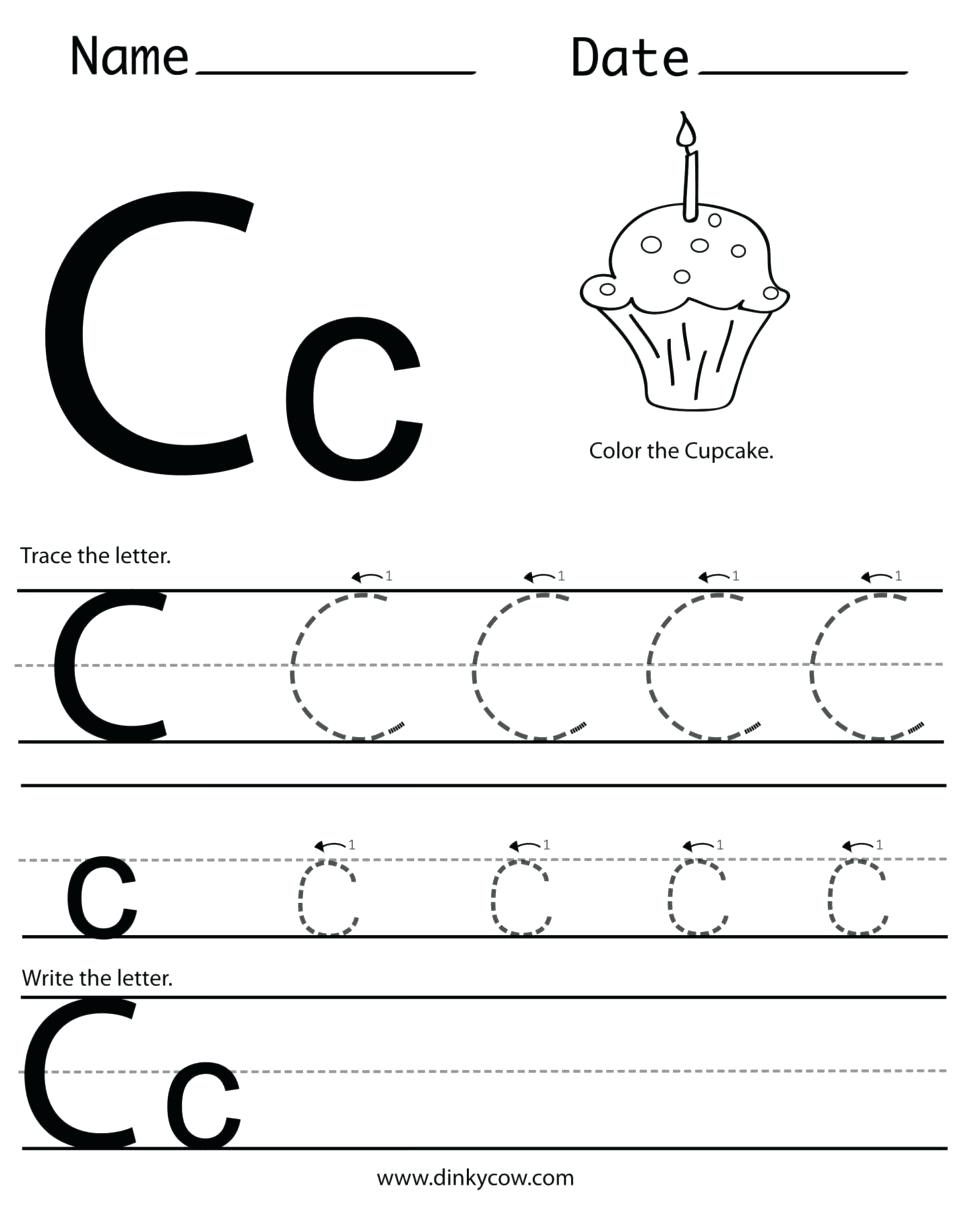 Trace Letter C Worksheets Preschool TracingLettersWorksheets