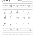 Kindergarten Alphabet Handwriting Practice Printable inside Handwriting Practice Tracing Letters