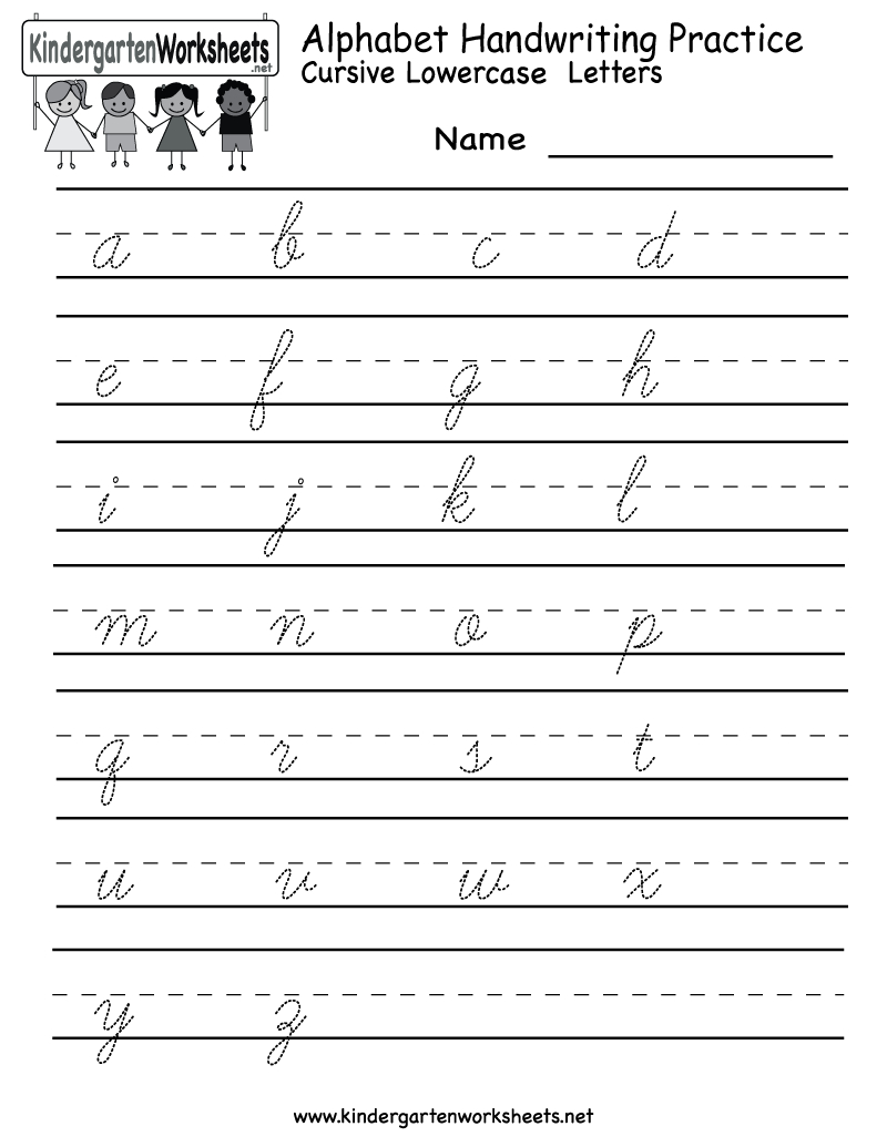 Kindergarten Alphabet Handwriting Practice Printable within Handwriting Practice Tracing Letters