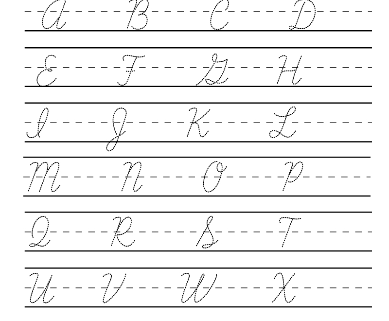 Kindergarten Cursive Handwriting Worksheet Printable with regard to Tracing Cursive Letters Practice