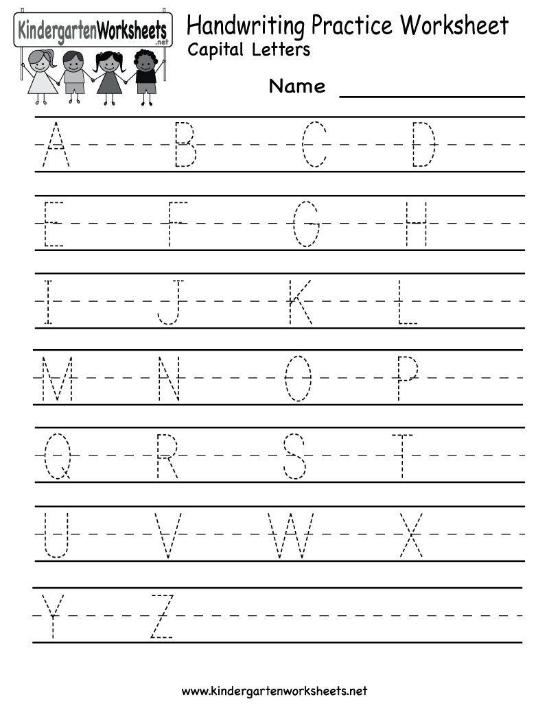 Kindergarten Handwriting Practice Worksheet Printable for Practice Tracing Letters