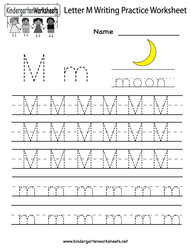 tracing letter m worksheets kindergarten