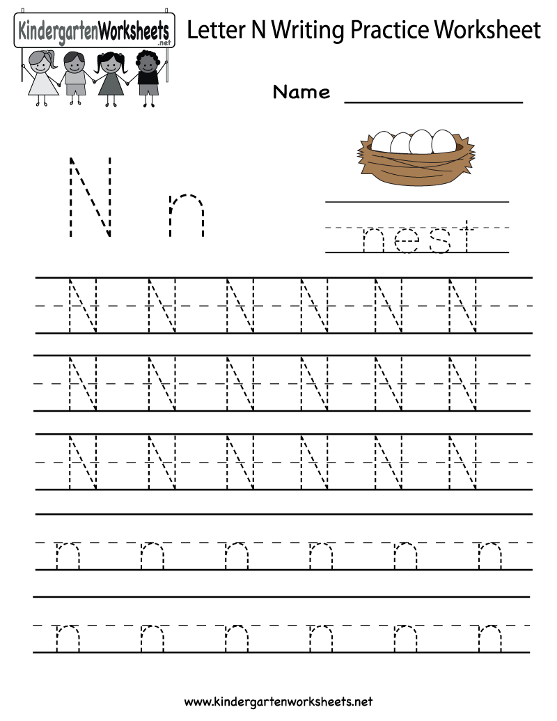 tracing letter n worksheets for preschool tracinglettersworksheetscom