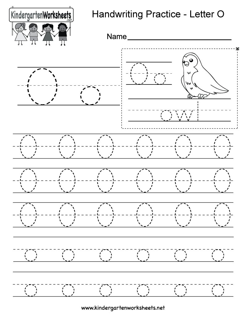 Kindergarten Letter O Writing Practice Worksheet Printable within Trace Letter O Worksheets