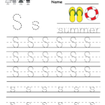 Kindergarten Letter S Writing Practice Worksheet Printable inside S Letter Tracing Worksheet