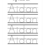 Kindergarten Name Printing Worksheets Free Kids Tracing inside Tracing Letters Child's Name