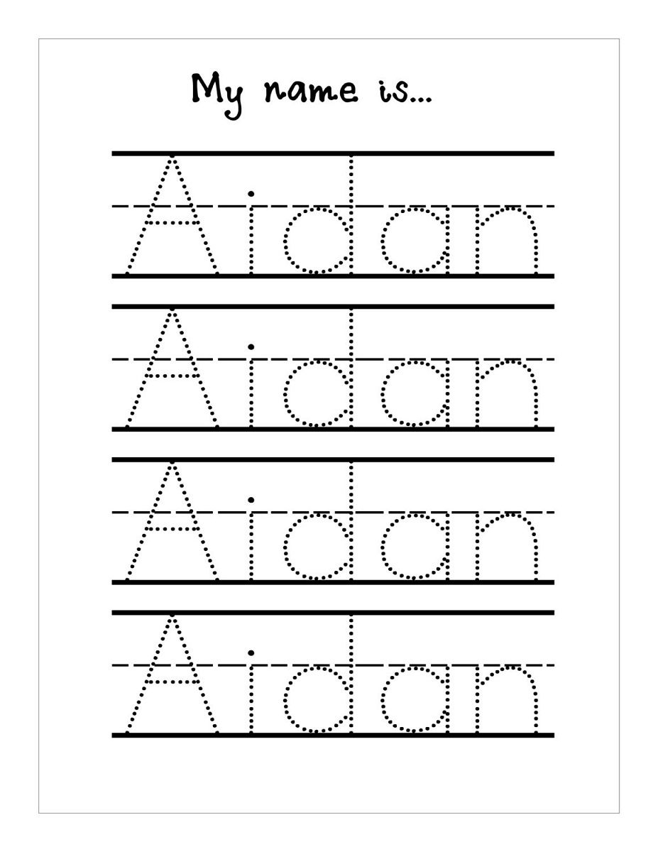 Kindergarten Name Printing Worksheets Free Kids Tracing inside Tracing Letters Child&amp;#039;s Name