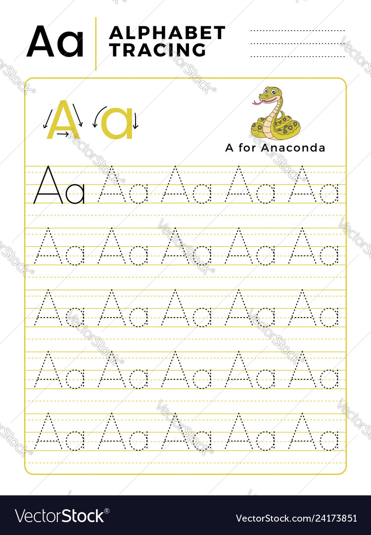 Letter A Alphabet Tracing Book With Example And with Tracing Letters And Numbers Books