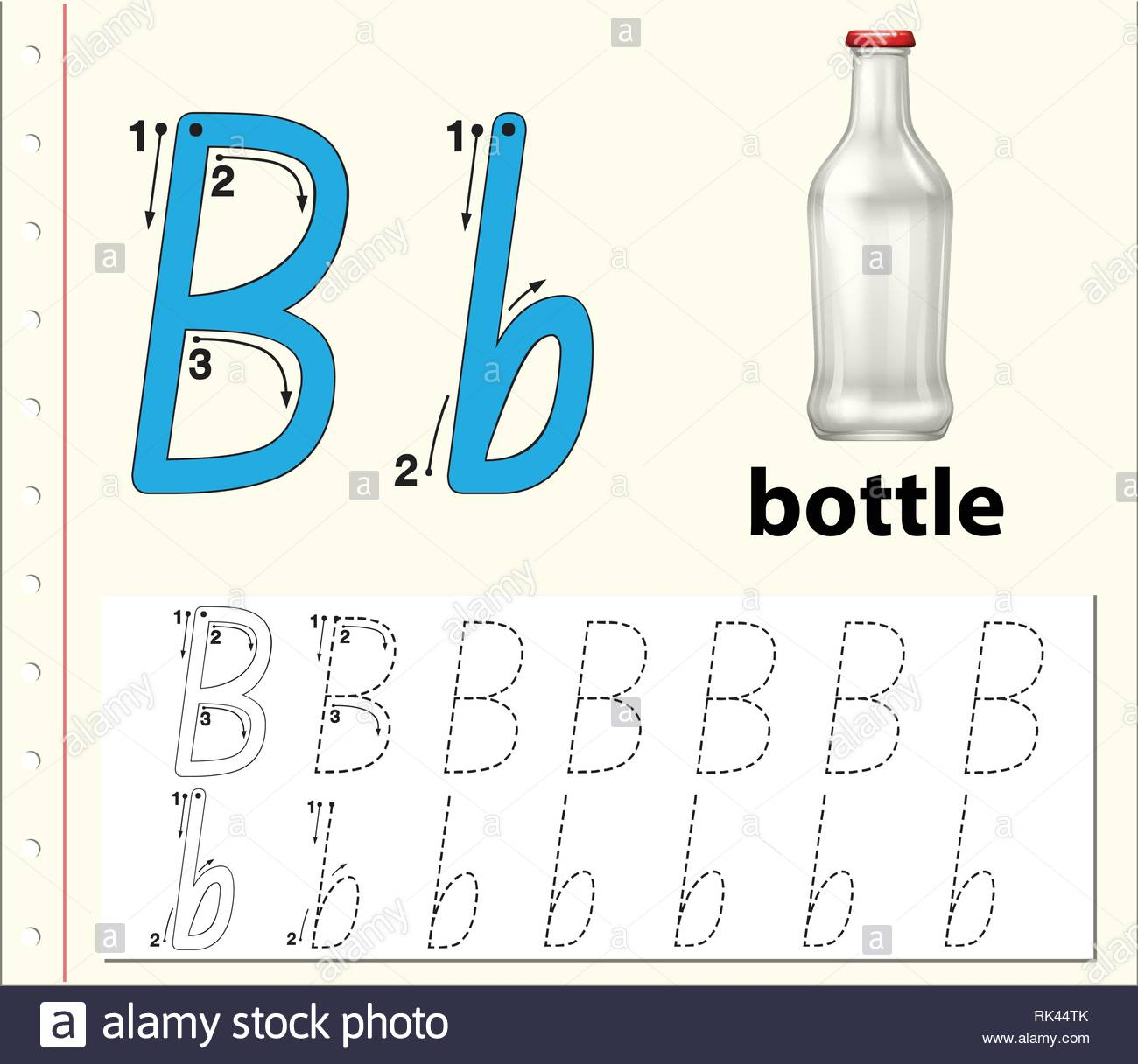 Letter B Tracing Alphabet Worksheets Illustration Stock intended for Trace Letter B Worksheets Preschool