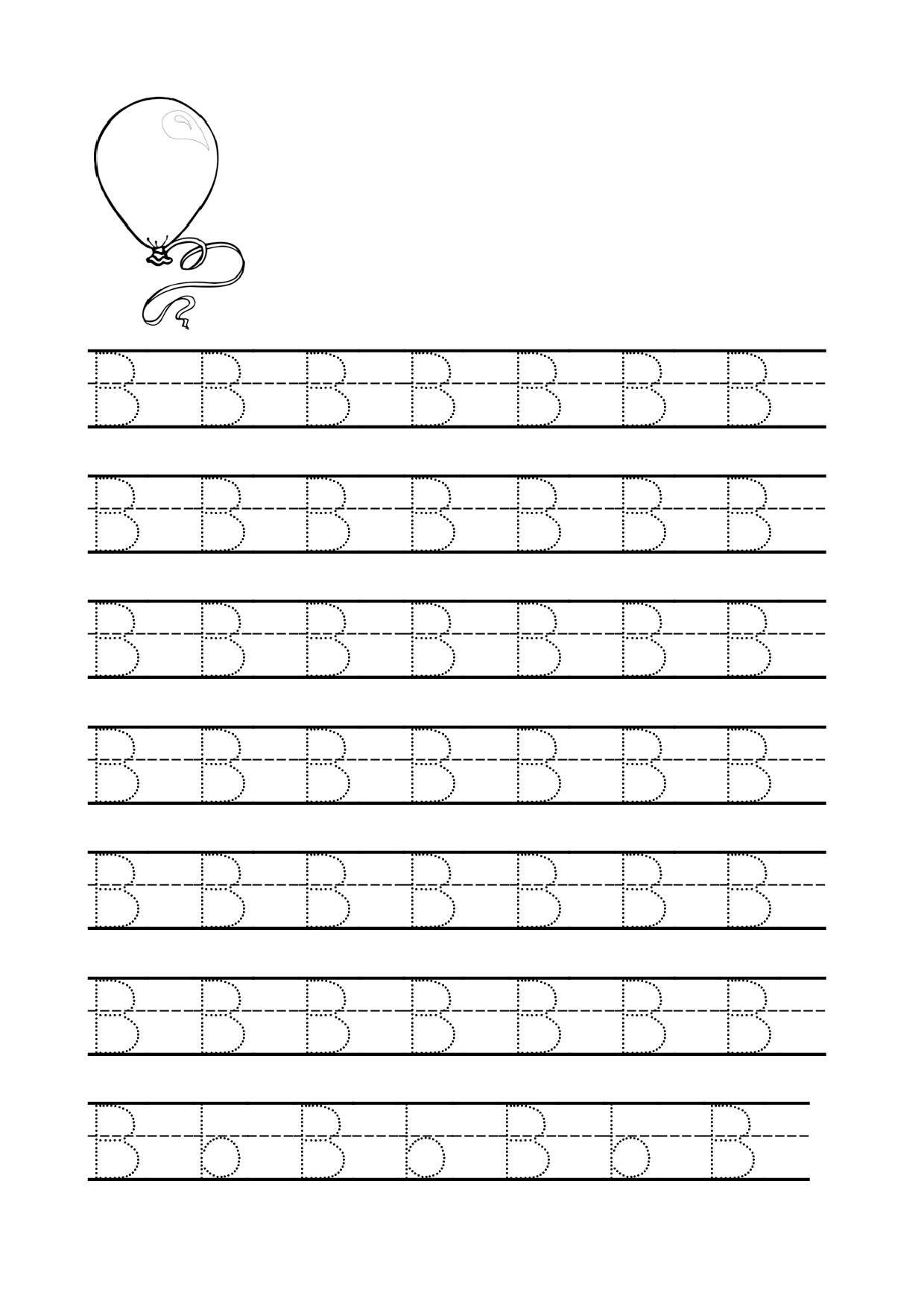Letter B Tracing Worksheets For Preschool … | Letter for Letter Tracing Worksheets Online