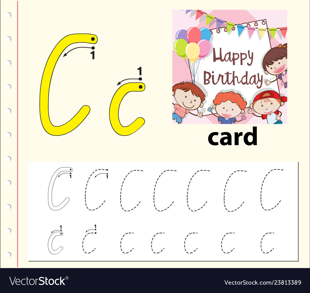 Letter C Tracing Alphabet Worksheets inside Happy Birthday Tracing Letters