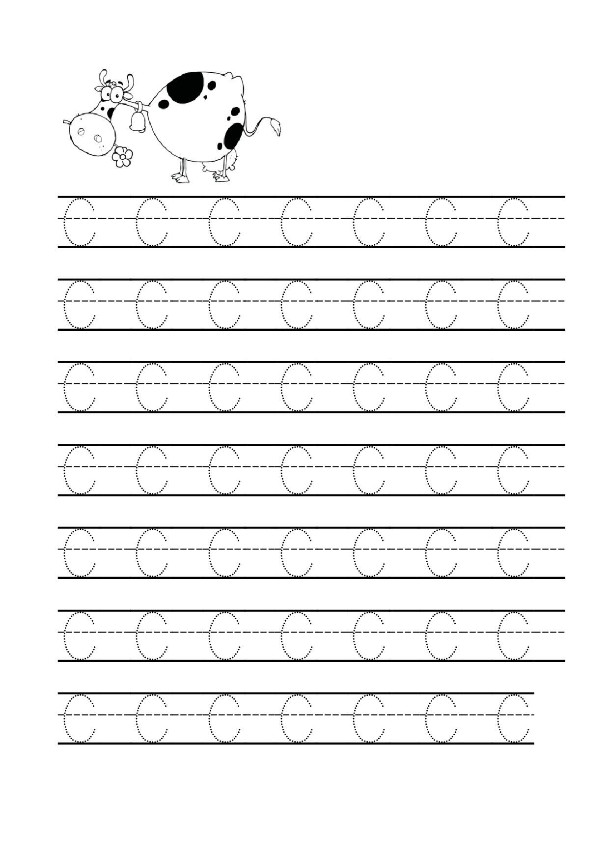 trace letter c worksheets preschool tracinglettersworksheetscom