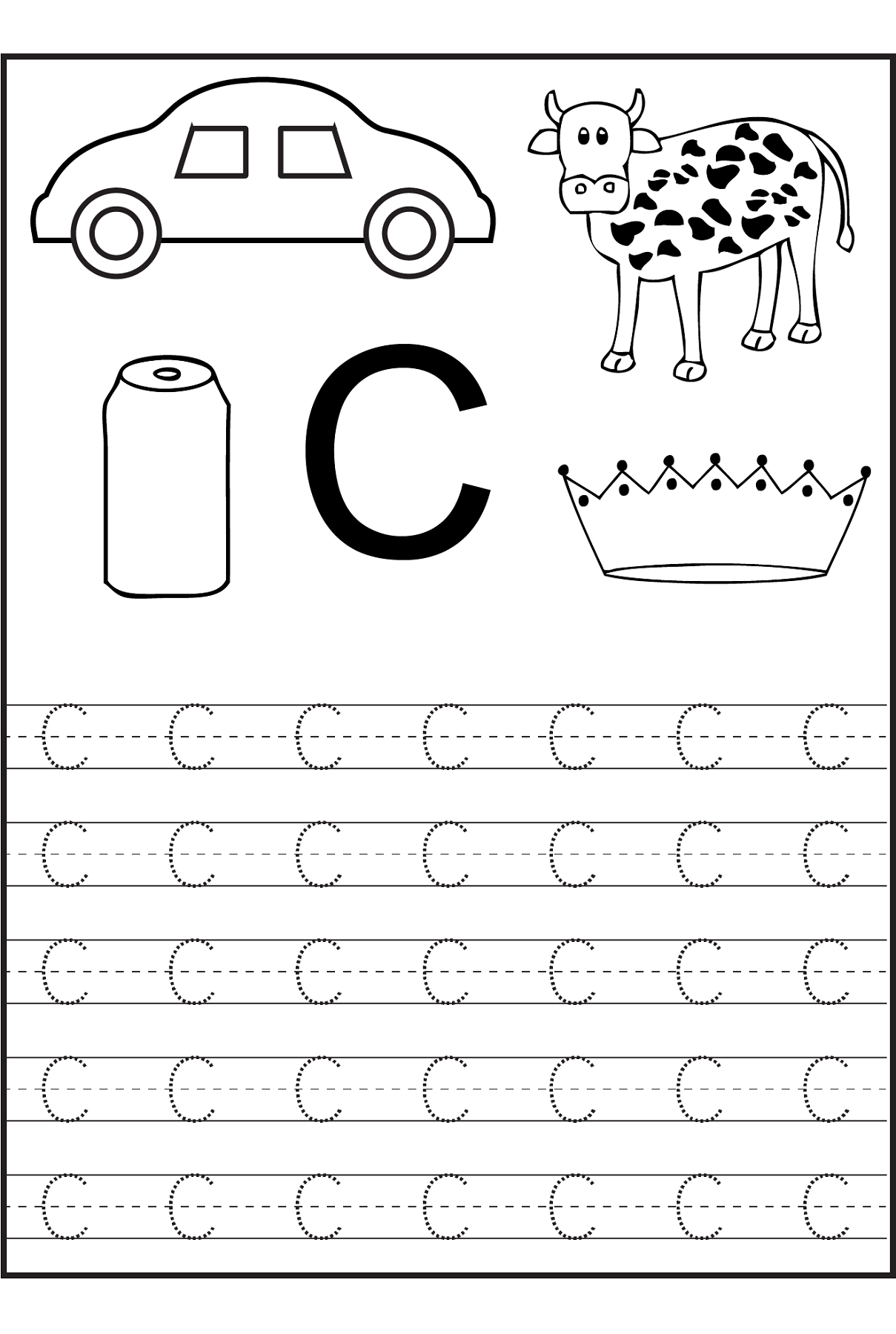 Letter C Tracing Worksheets For Preschoolers Awesome 82 Best for C Letter Tracing Worksheet