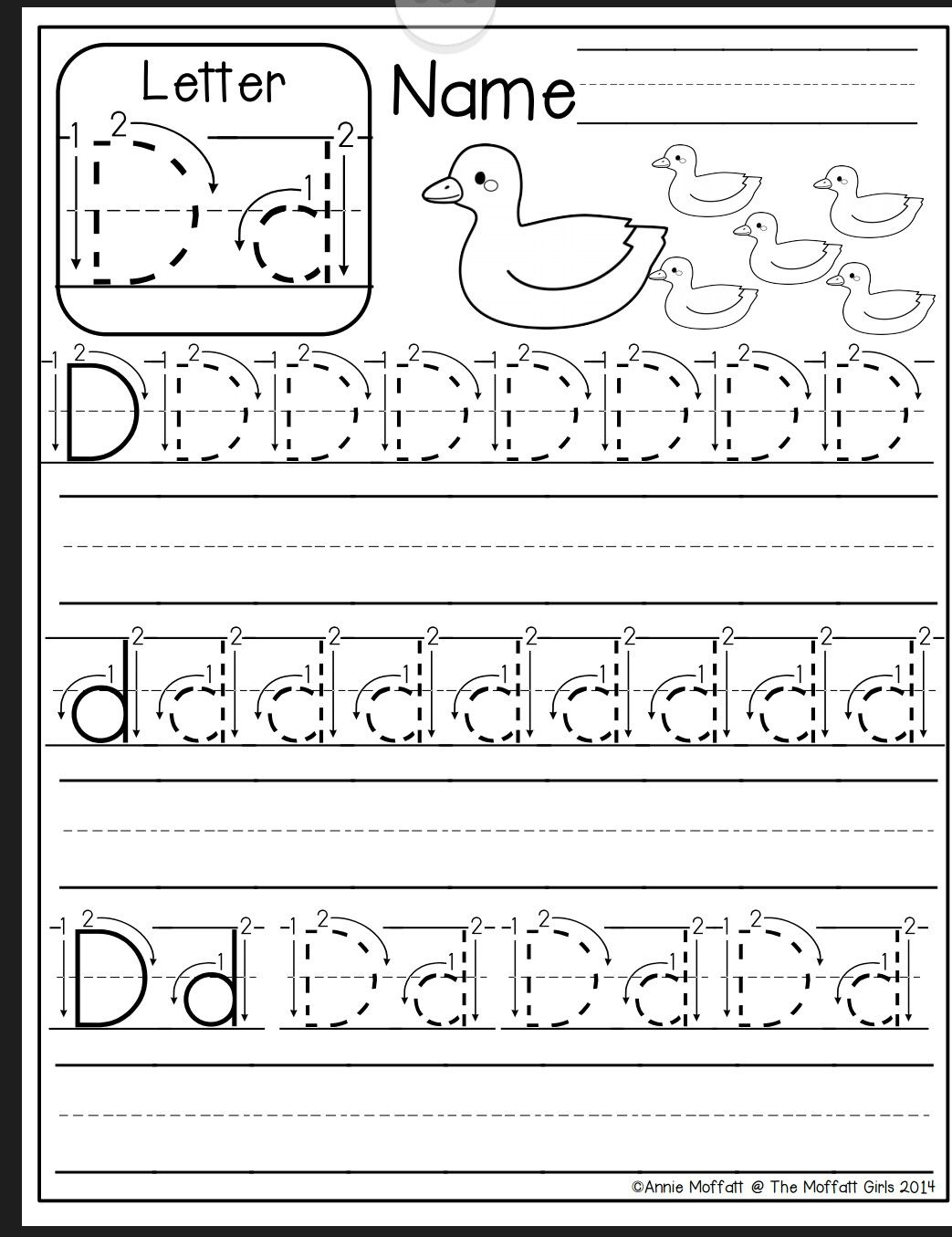 Letter D Worksheer | Preschool Writing, Printable Preschool for Trace Letter D Worksheets Preschool