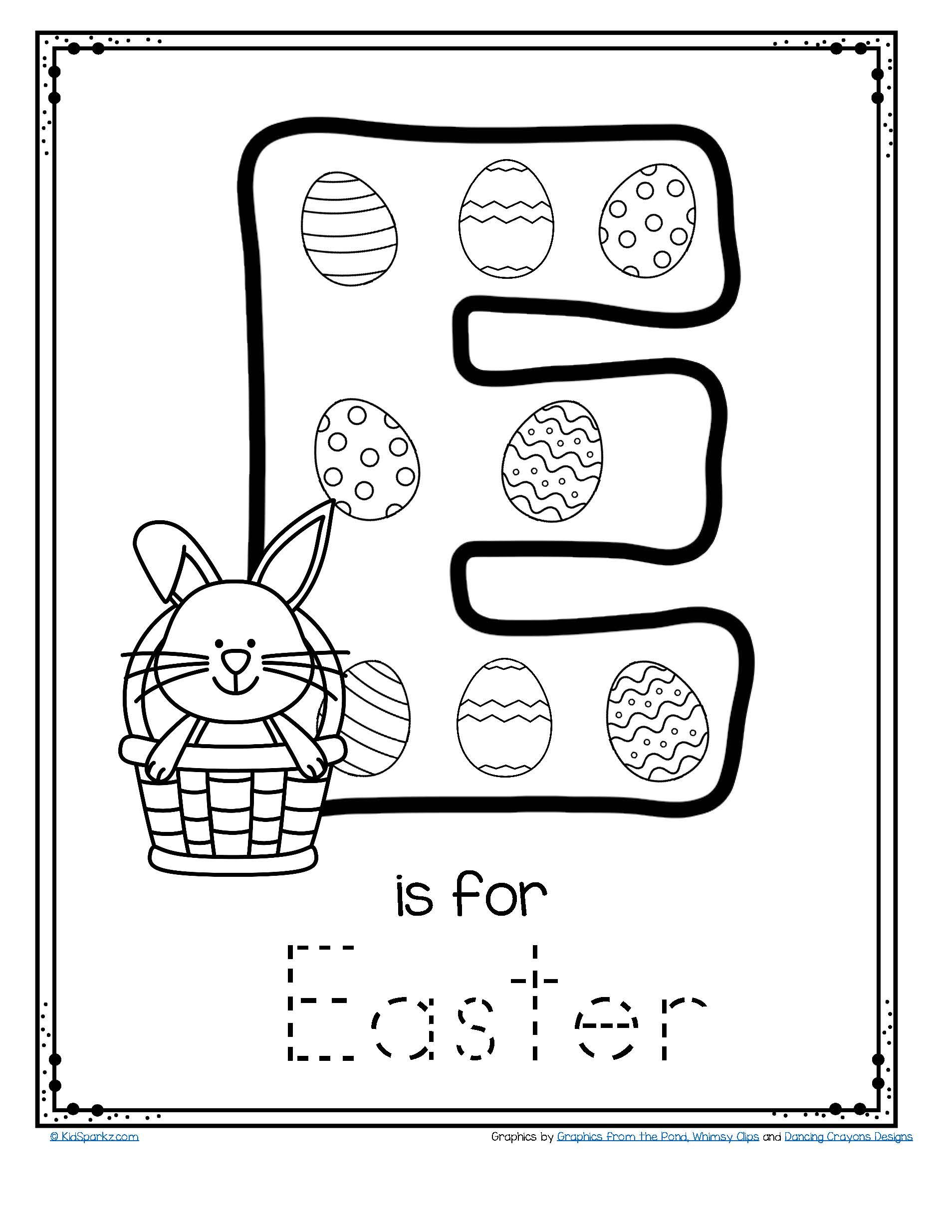 Letter E Is For Easter Trace And Color Printable Free regarding Finger Tracing Alphabet Letters