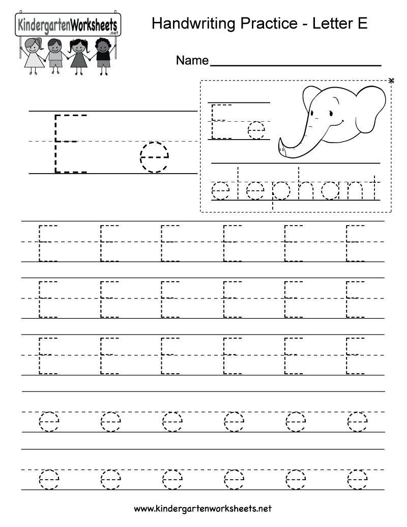 Letter E Tracing Worksheets