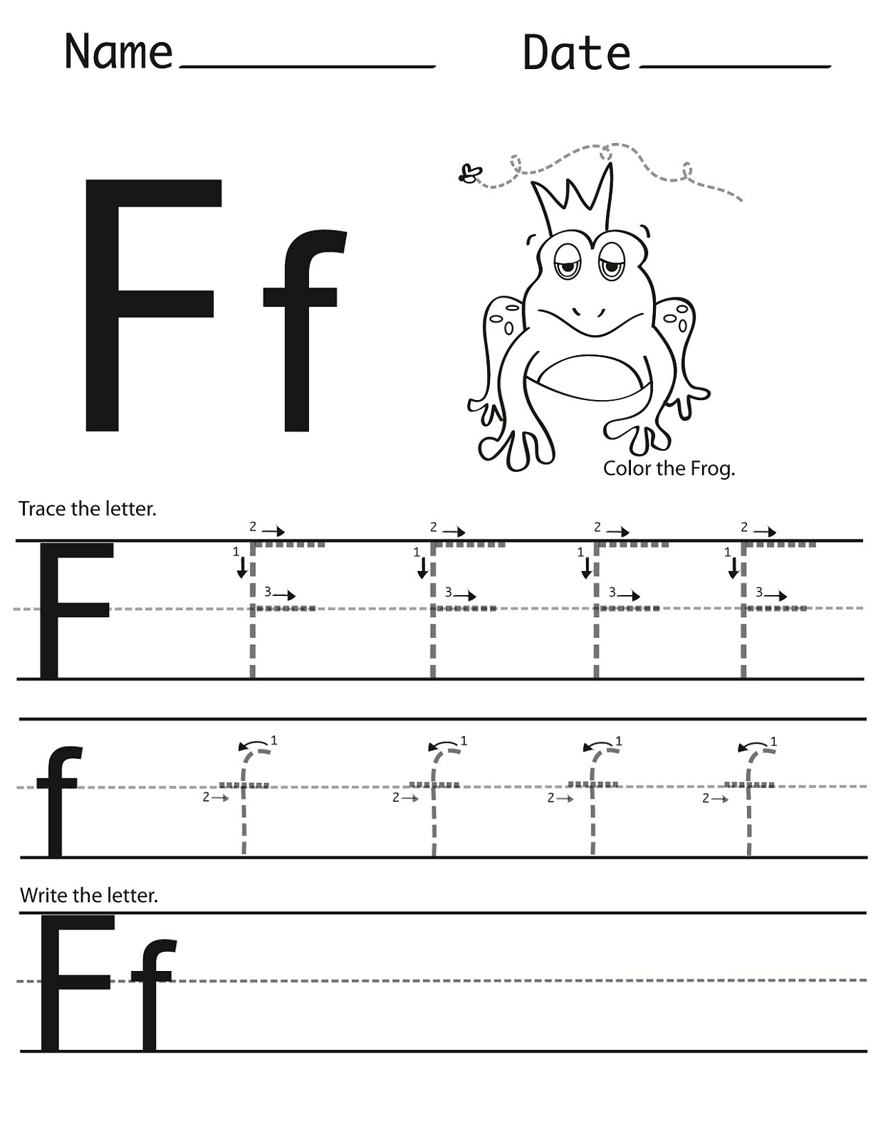 Letter F Worksheet For Preschool And Kindergarten | Activity within Tracing Letter F Worksheets