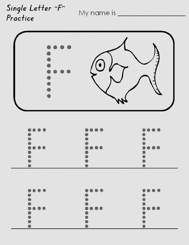 Letter F Worksheet For Preschool And Kindergarten in Tracing Letter F Worksheets Preschool