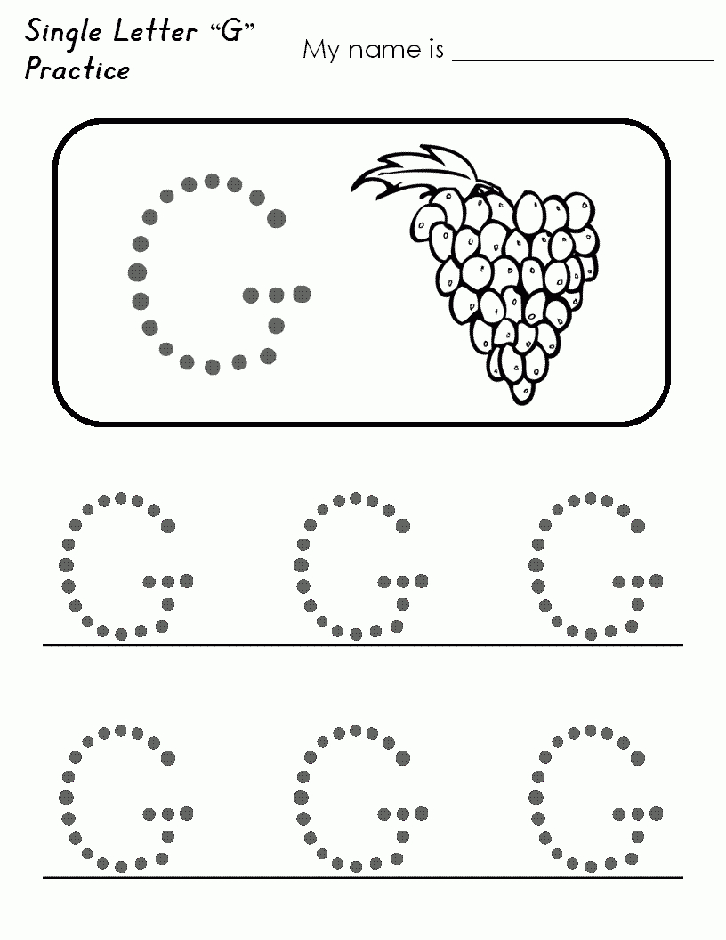Letter G Worksheets For Preschool Free Printable Tracing for Tracing Letter G Worksheets