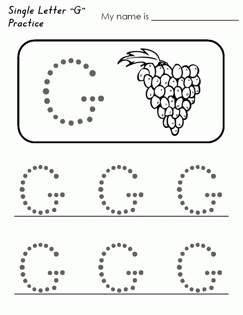 Letter G Worksheets For Preschool Free Printable Tracing pertaining to G Letter Tracing Worksheet