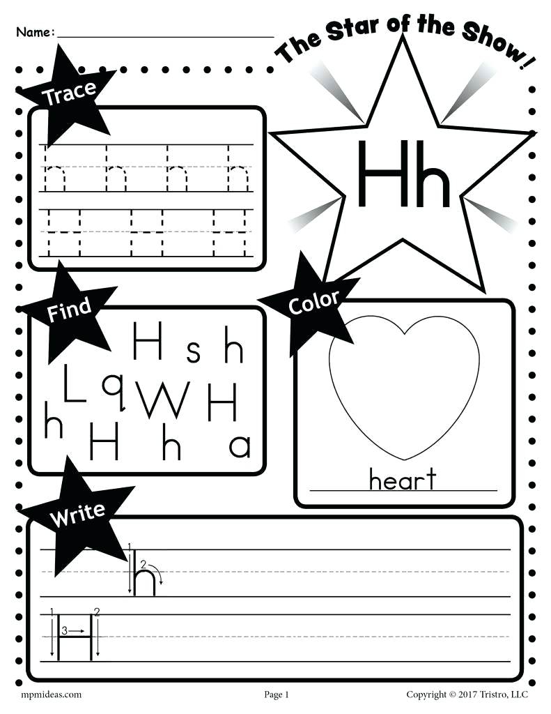 Letter H Coloring Worksheets – Giftedpaper.co regarding Tracing Letter H Worksheets