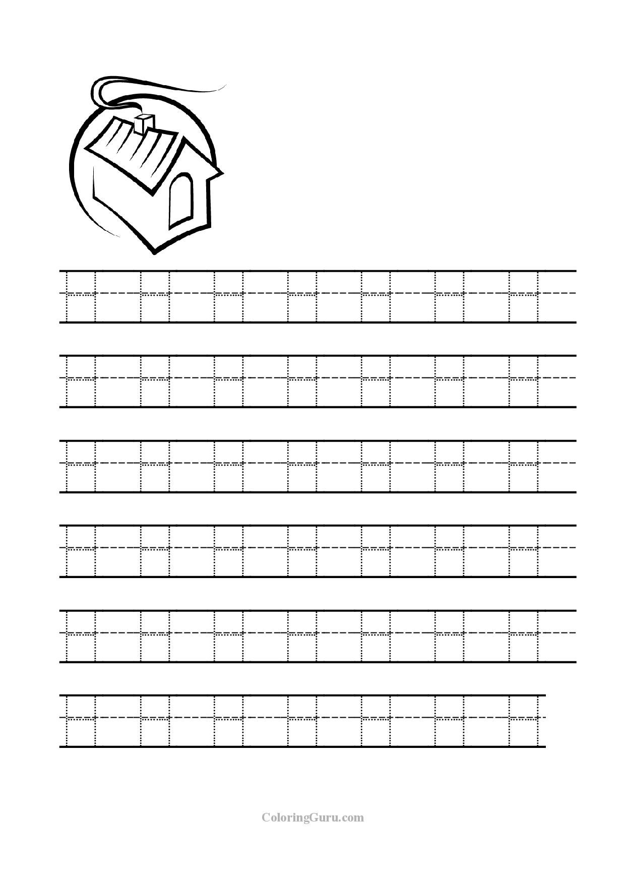 Letter H Tracing Worksheets Worksheets For All | Tracing with Tracing Letter H Worksheets