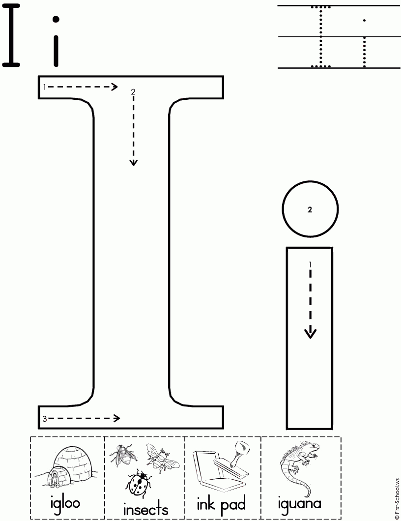 Letter I Worksheet | Letter I Worksheet, Preschool Writing with Tracing Letter Ii Worksheets