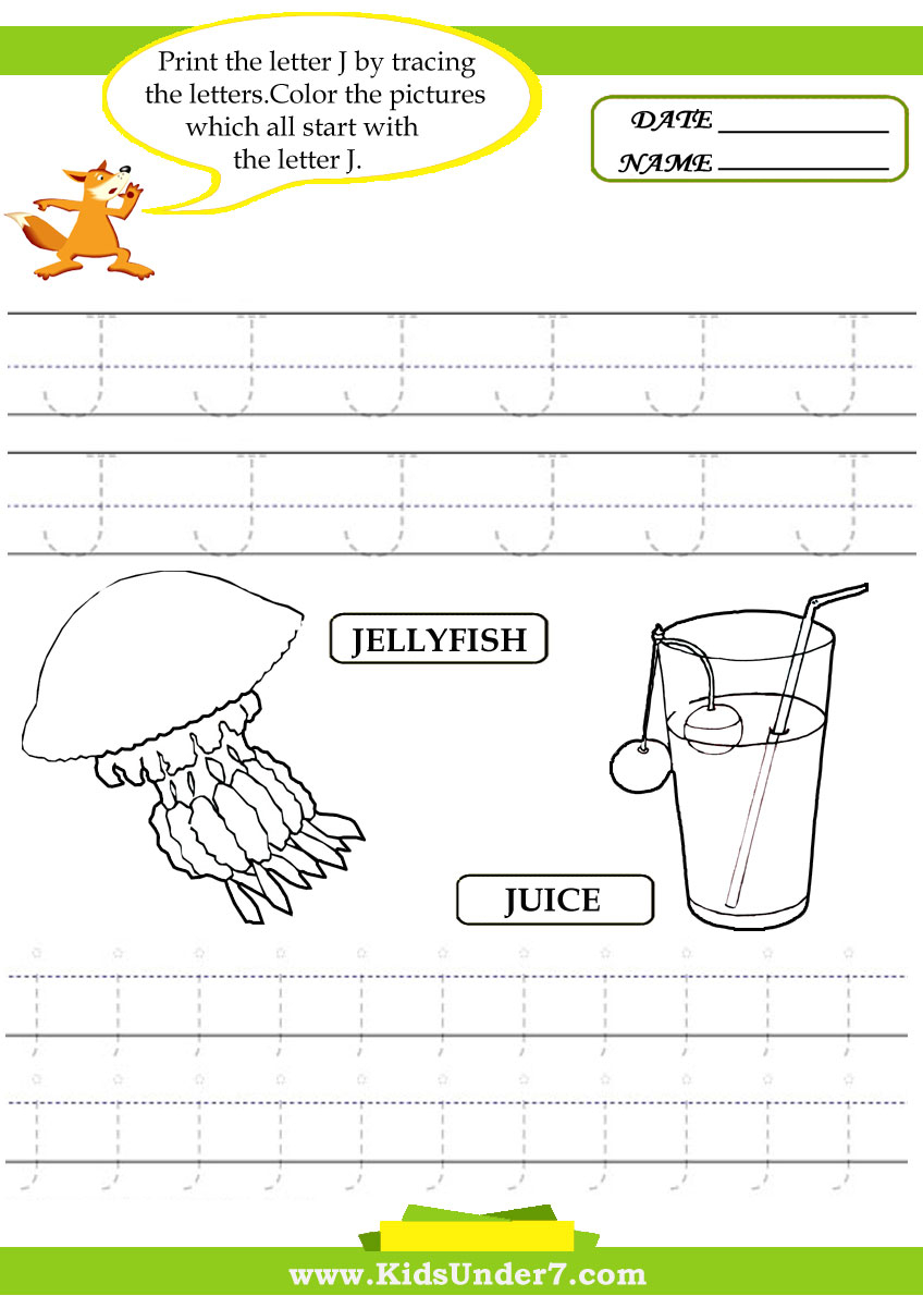 Letter J Worksheets Sb440. Letter J Writing Worksheet Big with regard to Alphabet Parade Tracing Letters