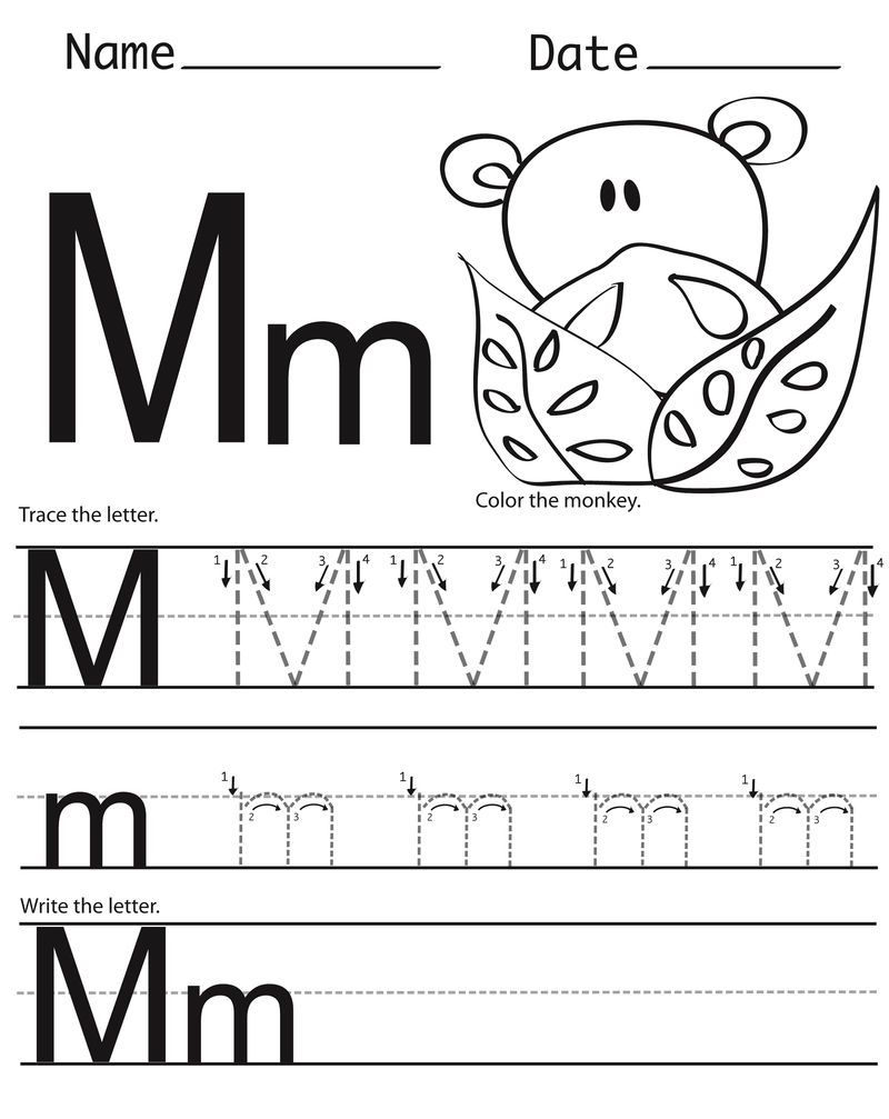 Tracing Letter M Worksheets 