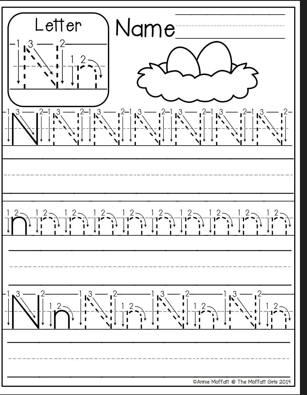 Letter N Worksheet | Letter N Worksheet, Preschool Writing with regard to Tracing Letter N Worksheets For Preschool