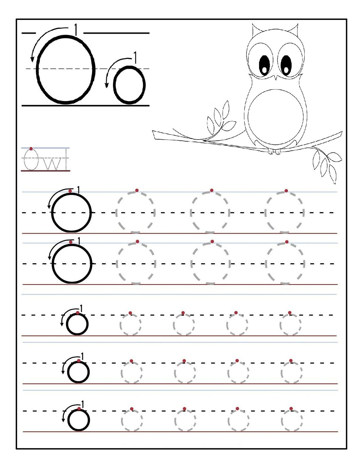 Trace Letter O Worksheets Preschool  TracingLettersWorksheets.com