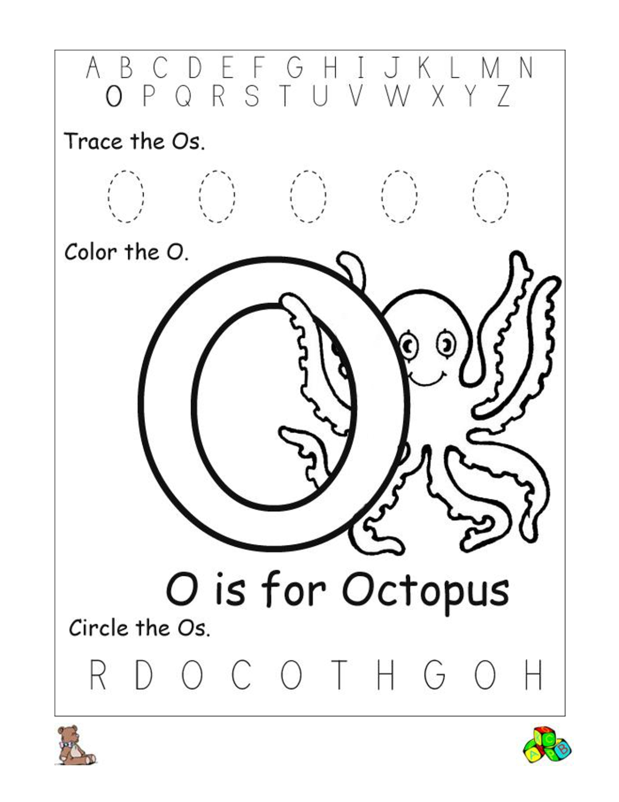 Trace Letter O Worksheets Preschool