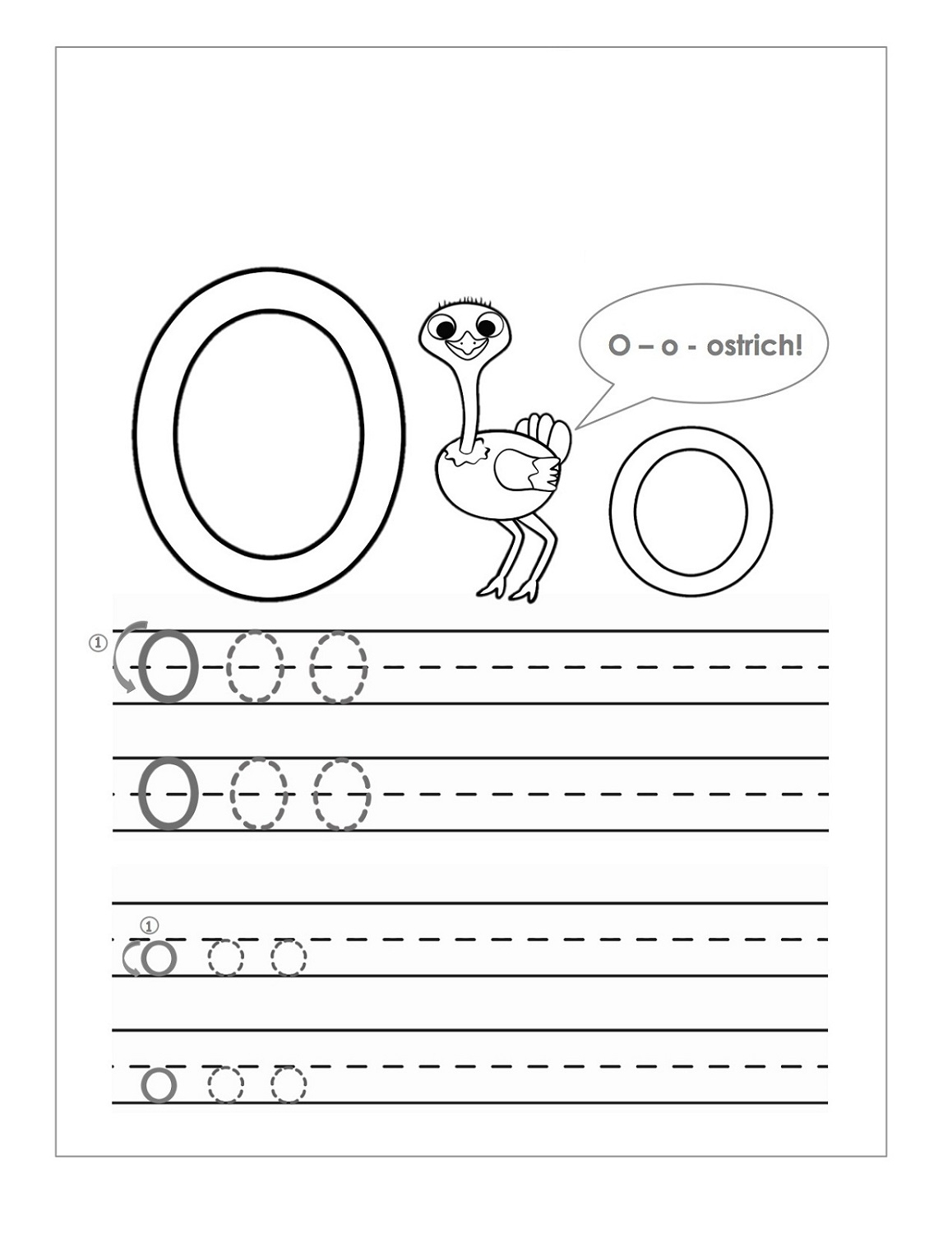 tracing letter o worksheets tracinglettersworksheetscom