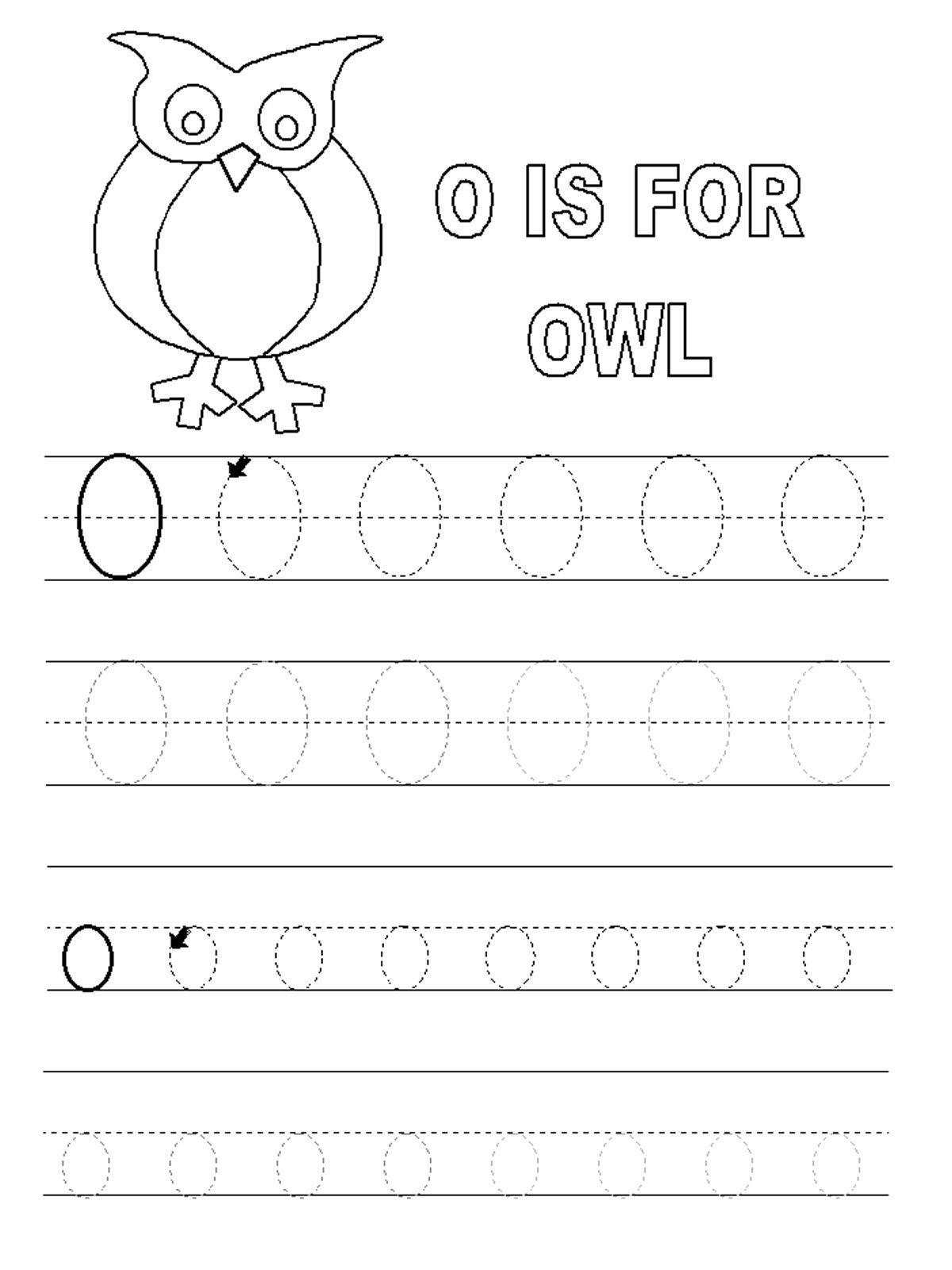 Trace Letter O Worksheets Preschool  TracingLettersWorksheets.com