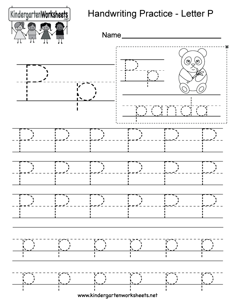 Letter P Writing Practice Worksheet - Free Kindergarten with Tracing Letter P Worksheets