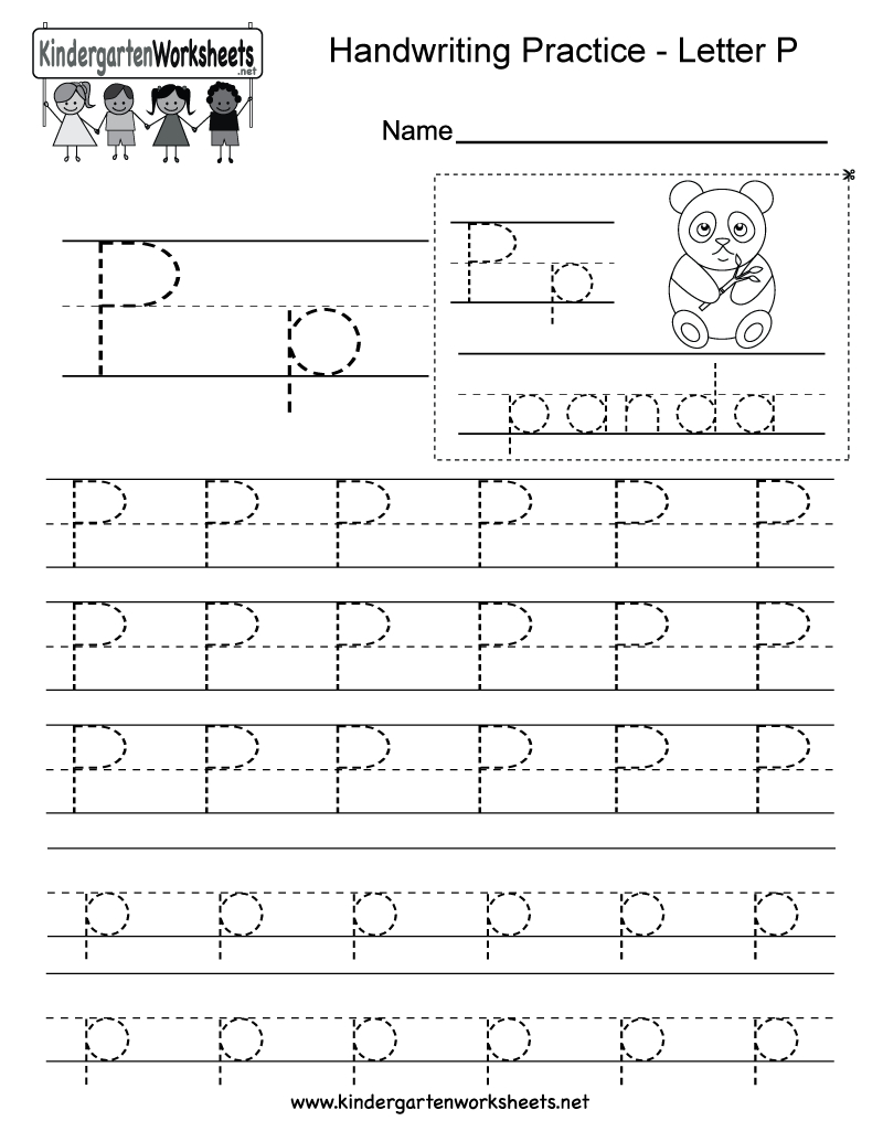 Writing Letter P Worksheets