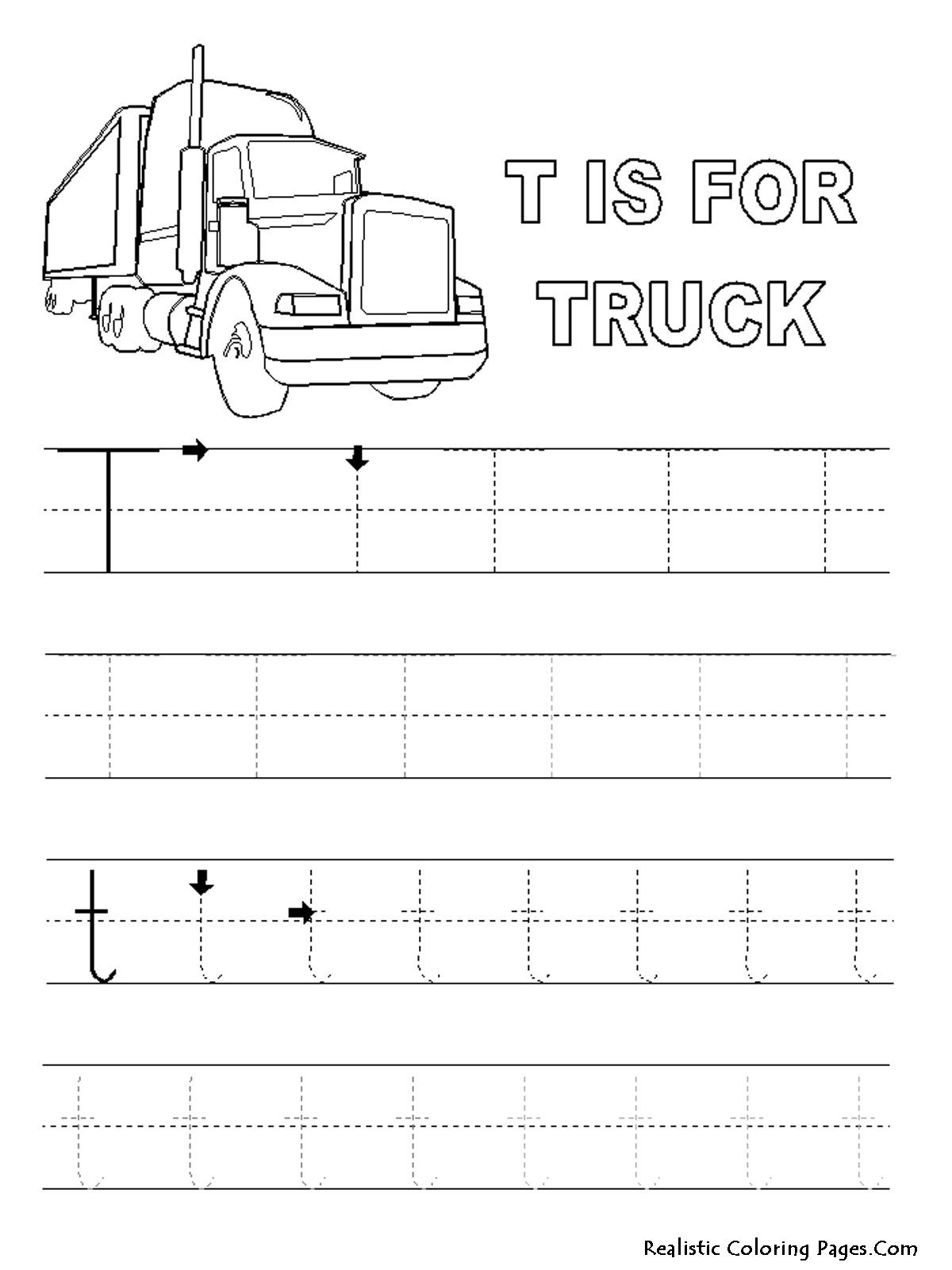 Letter T Worksheets And Coloring Pages For Preschoolers pertaining to Tracing Letter T Worksheets