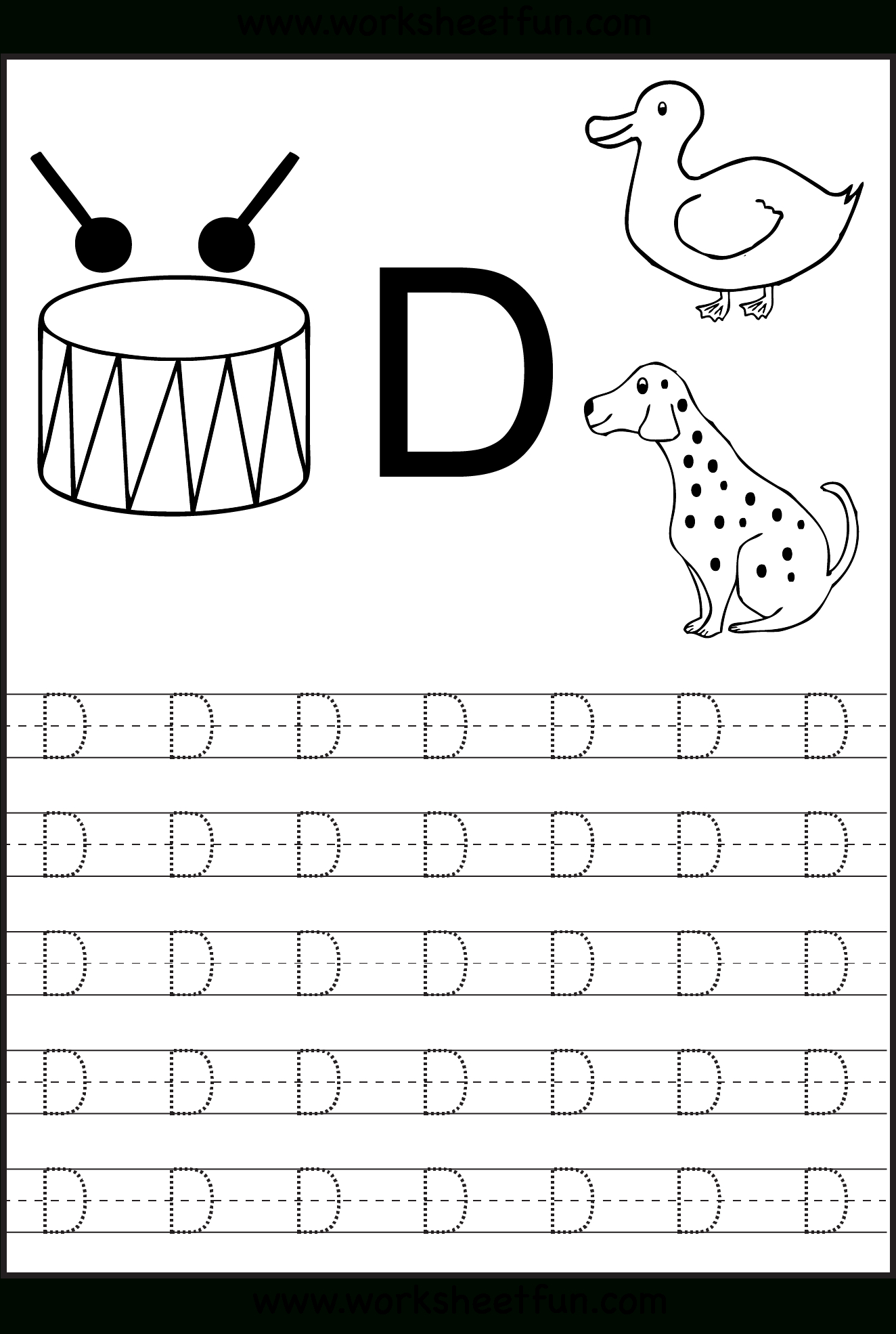 Letter Tracing | Alphabet Worksheets, Letter D Worksheet for Practice Tracing Letters Worksheets