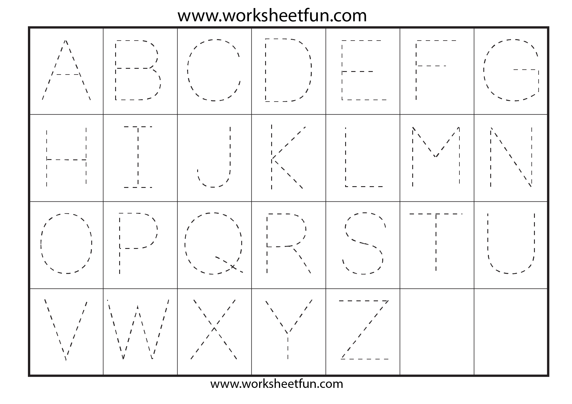 Letter Tracing Worksheets For Kindergarten - Capital Letters inside Tracing Uppercase Letters Printable Worksheets