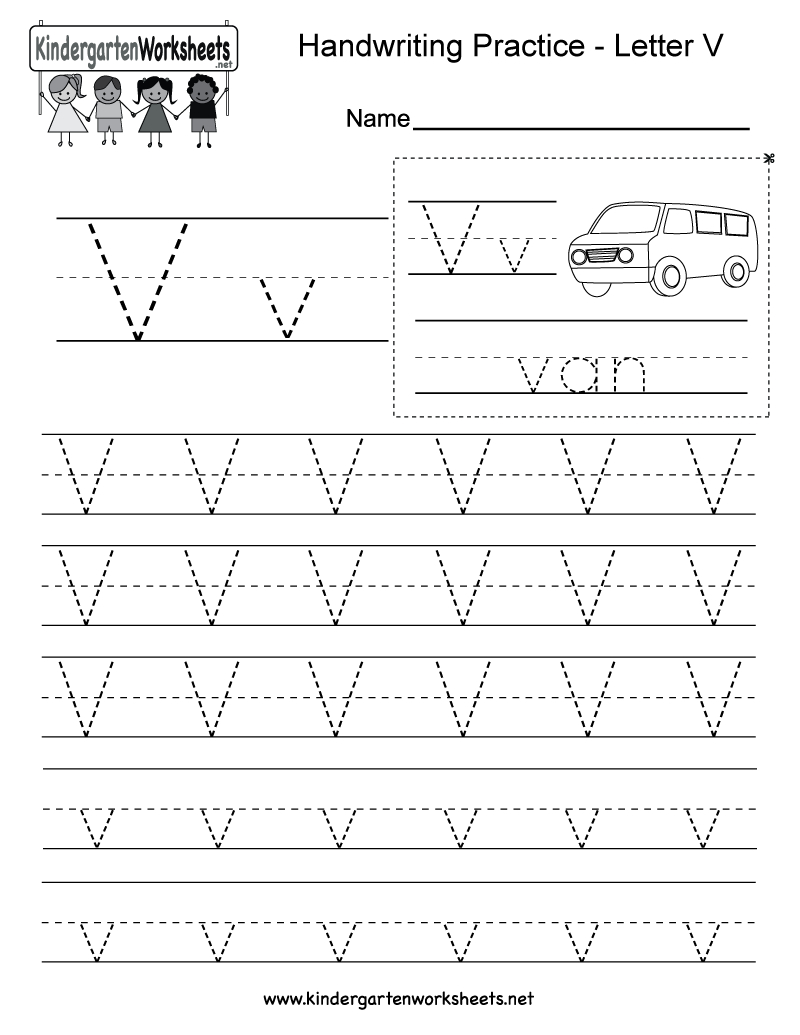 Letter V Handwriting Worksheet For Kindergarteners. You Can regarding Practice Tracing Letters For Kindergarten