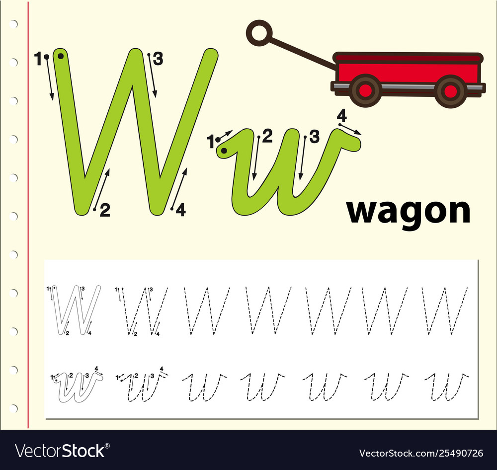 Letter W Tracing Alphabet Worksheets in Tracing Letter W Worksheets