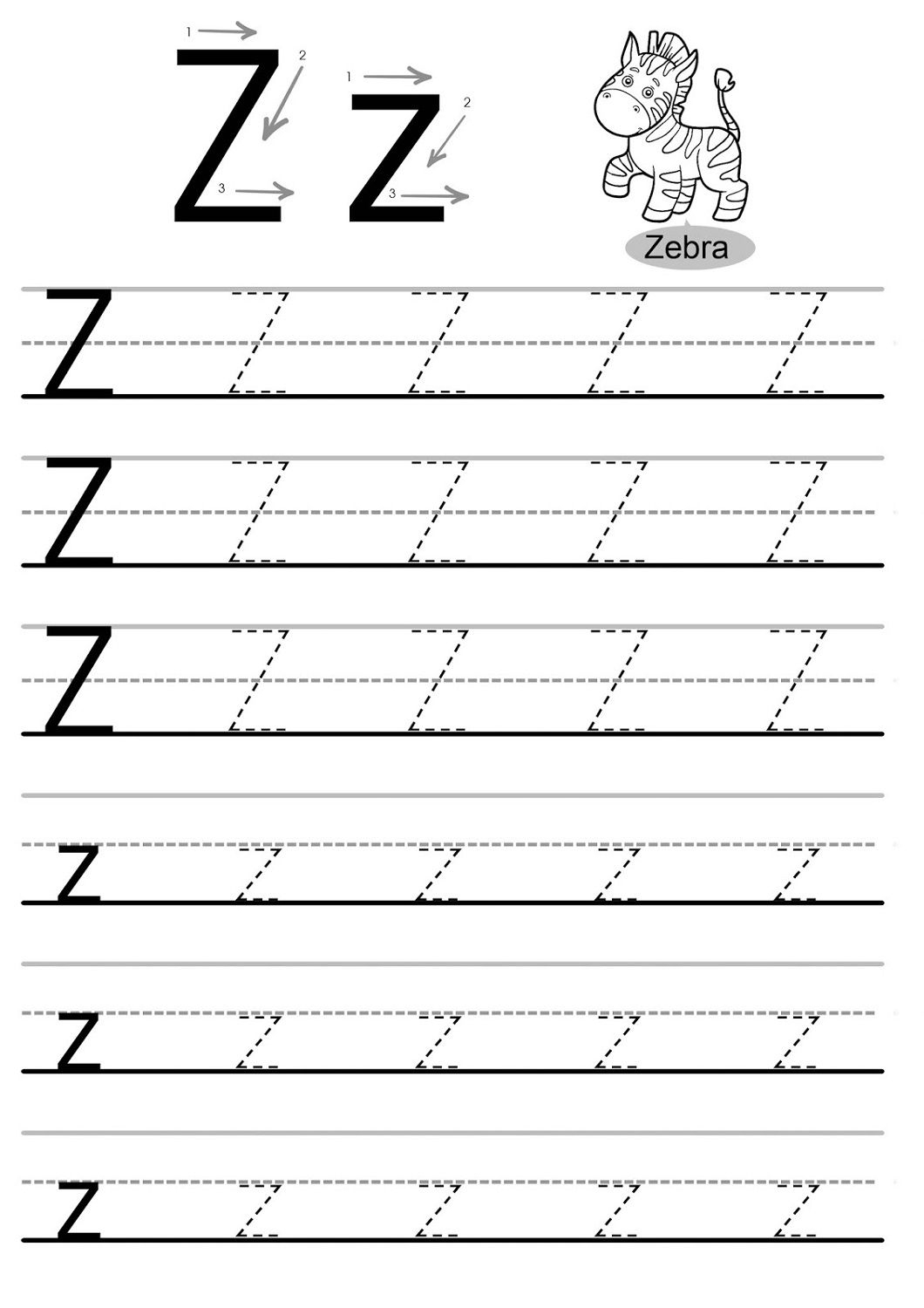 Letter Z Worksheets - Kids Learning Activity | Handwriting throughout Tracing Letters A To Z Worksheets