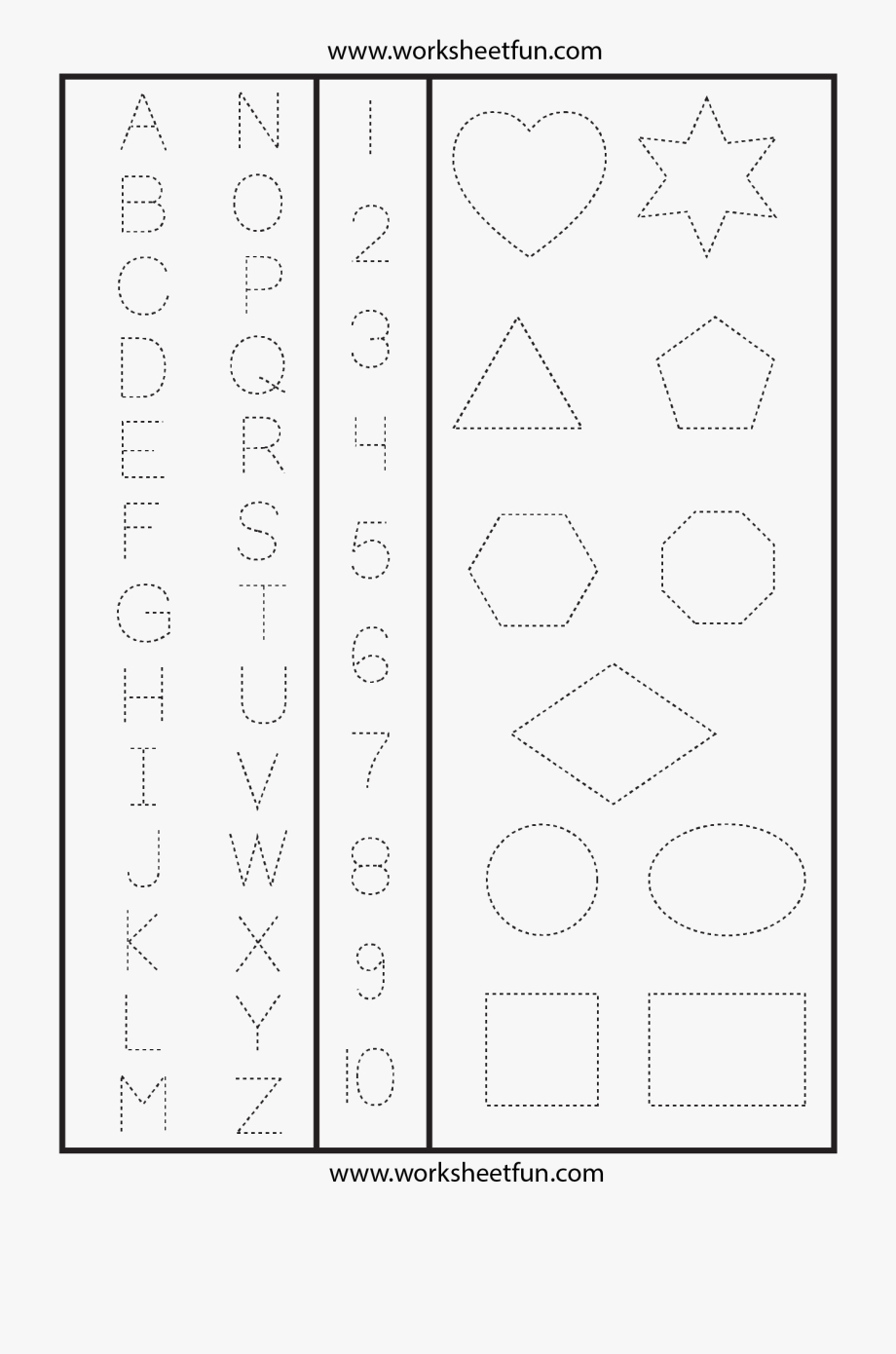 Letters Numbers &amp;amp; Shapes Tracing Worksheet - Printable Trace inside Tracing Letters And Numbers Printable