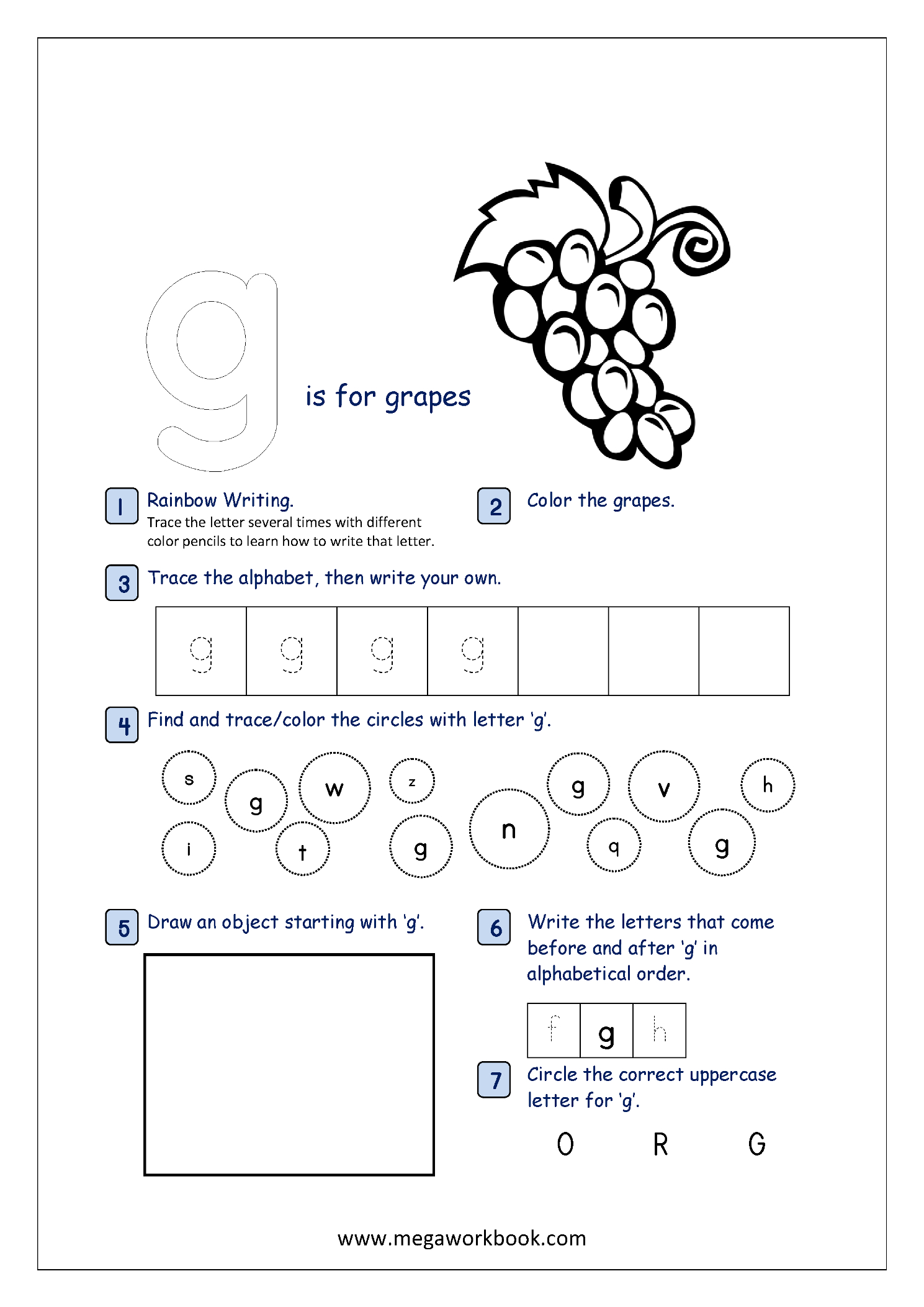 Lowercase Alphabet Recognition Activity Worksheet - Small for Tracing Small Letter G Worksheet