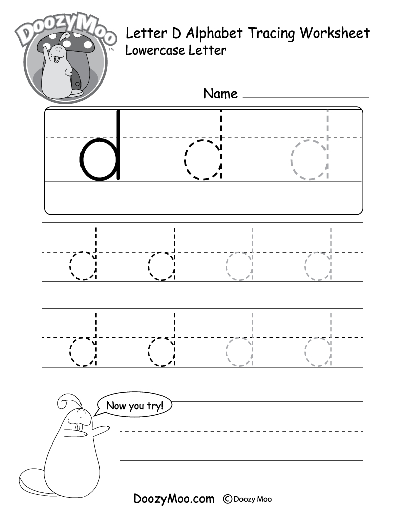 Lowercase Letter &amp;quot;d&amp;quot; Tracing Worksheet - Doozy Moo inside Free Printable Tracing Alphabet Letters Upper And Lowercase