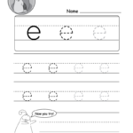 Lowercase Letter &quot;e&quot; Tracing Worksheet - Doozy Moo intended for Letter Tracing Worksheets For Adults