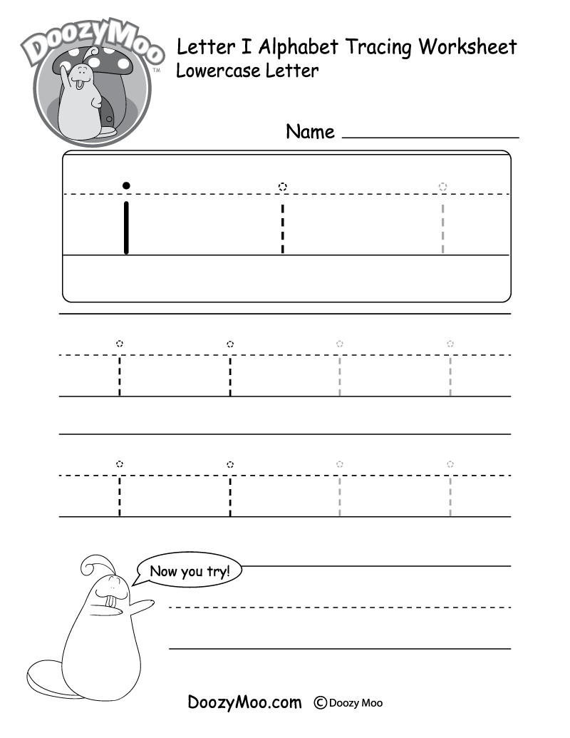 Lowercase Letter &amp;quot;i&amp;quot; Tracing Worksheet - Doozy Moo intended for Tracing Alphabet Letters Pdf