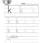 Lowercase Letter &quot;k&quot; Tracing Worksheet - Doozy Moo regarding Letter Tracing Worksheets For Free
