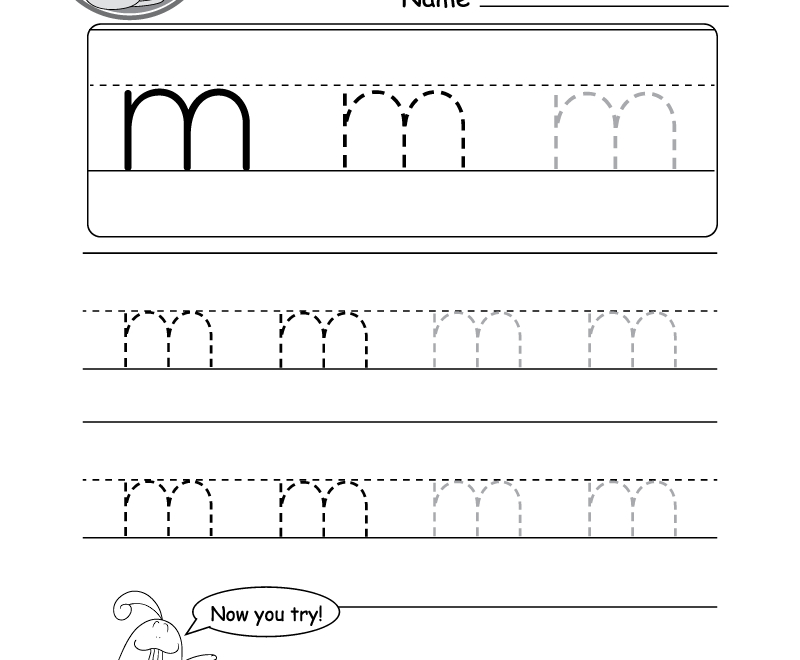 Lowercase Letter "m" Tracing Worksheet In 2019 | Tracing within Tracing Lowercase Letters Printable Worksheets
